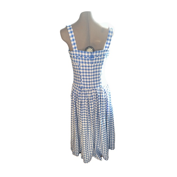 Blue Gingham Midi Dress - Picture 13 of 13